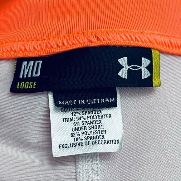 Under Armour Activewear Skirt Skort Pink Orange Pull On Pockets M - Picture 8 of 9